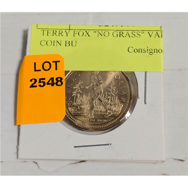 TERRY FOX "NO GRASS" VARIETY COIN BU