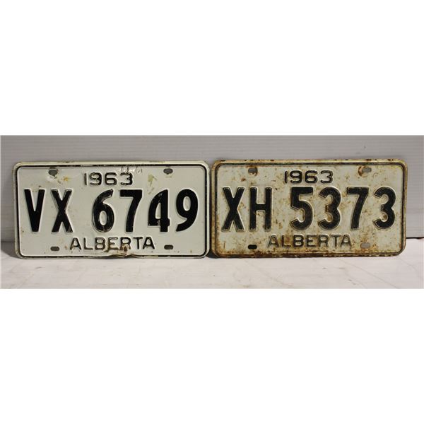 1963 PAIR ALBERTA LICENSE PLATES