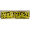 Image 1 : VINTAGE PAIR COMMERCIAL "X" ALBERTA PLATES