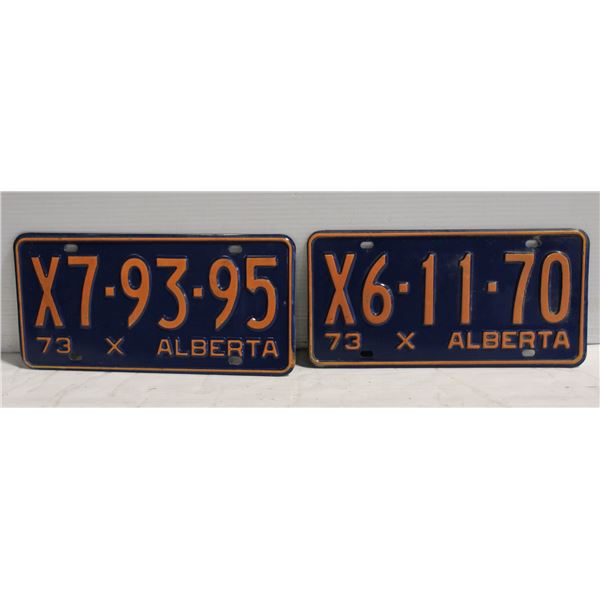 1973 PAIR "X" ALBERTA LICENSE PLATES