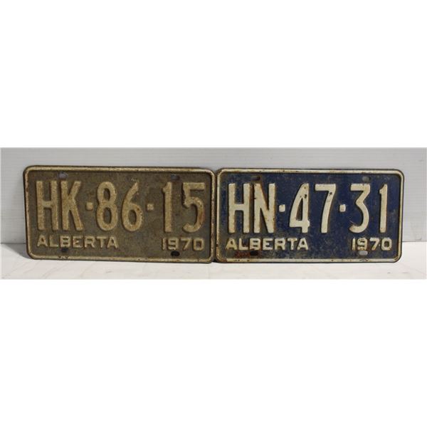 1970 PAIR ALBERTA LICENSE PLATES