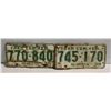 Image 1 : 1959 PAIR FARM COMMERCIAL VEHICLE LICENSE PLATES