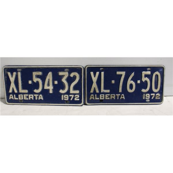 1972 PAIR ALBERTA LICENSE PLATES
