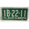 Image 1 : 1971 ALBERTA BUS LICENSE PLATE