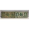 Image 1 : 1967 PAIR "X" ALBERTA LICENSE PLATES