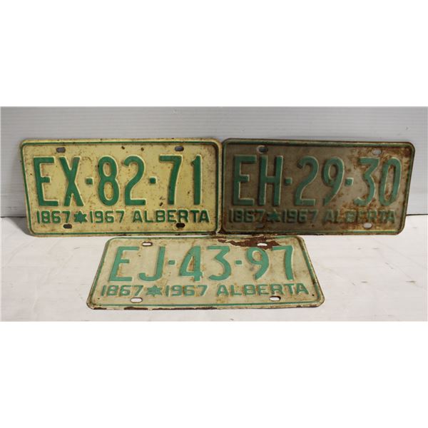1867-1967 SET OF 3 CONFEDERATION ALBERTA PLATES