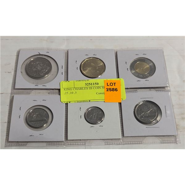 KING CHARLES III COIN SET $2 $1 .50 ,25 ,10 ,5