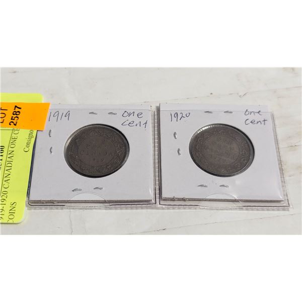 1919-1920 CANADIAN ONE CENT COINS
