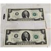 Image 1 : 2X$2 US BANK NOTES CONSECUTIVE SE #'S