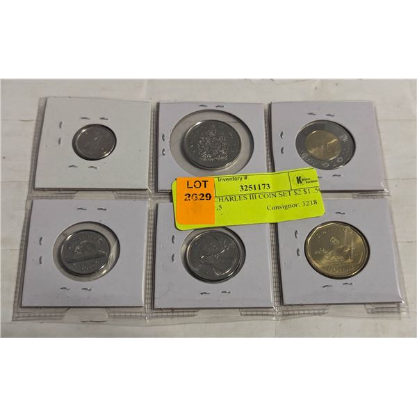 KING CHARLES III COIN SET $2 $1 .50 ,25 ,10 ,5