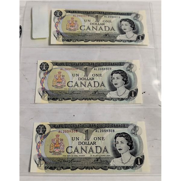 THREE 1973 $1 NOTES