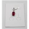 Image 1 : #59- HEATED RED RUBY & CZ PENDANT