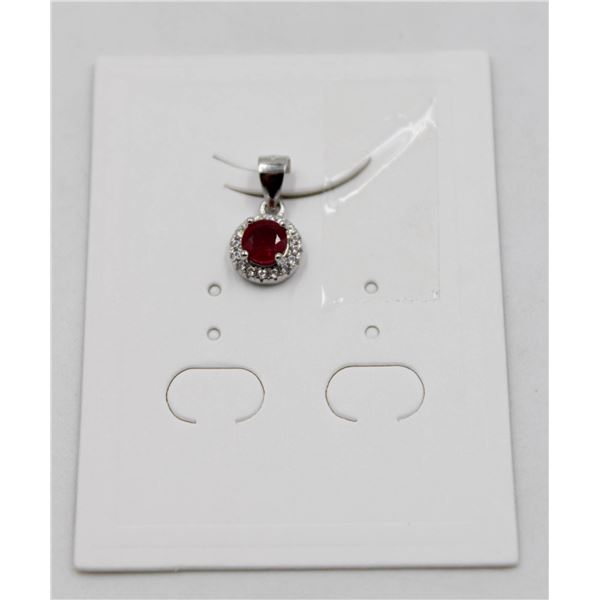 #41-HEATED RED RUBY & CZ PENDANT