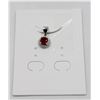 Image 1 : #41-HEATED RED RUBY & CZ PENDANT