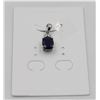 Image 1 : #78-HEATED BLUE SAPPHIRE & CZ PENDANT