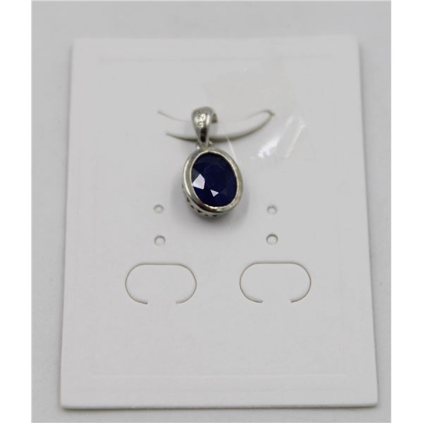 #68-HEATED BLUE SAPPHIRE PENDANT