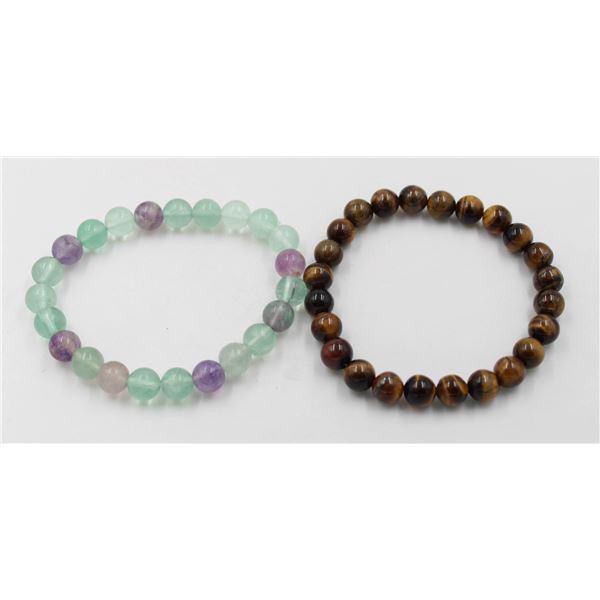 #153-NATURAL YELLOW TIGER EYE & COLORFUL FLORITE
