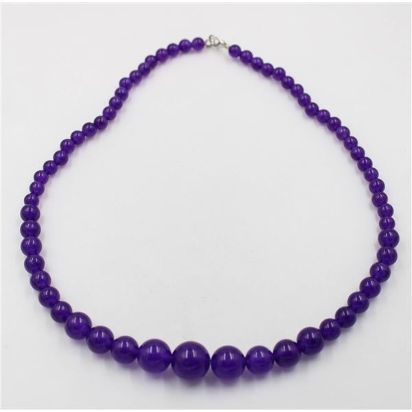 # 89-NATURAL PURPLE JADE NECKLACE   6.5-14MM