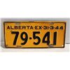 Image 1 : 1944 ALBERTA LICENSE PLATE 79-541