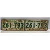 Image 1 : MATCHING 1959 X-RESTRICTED ALBERTA PLATES 261-793
