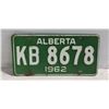 Image 1 : 1962 ALBERTA LICENSE PLATE KB 8678