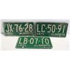 Image 1 : 1971 SET OF 3 ALBERTA LICENSE PLATES