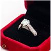 Image 2 : #1145-1.42 CT SET IN CENTER OF PLATED 925 SILVER