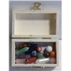 Image 1 : WOODEN BOX OF GEMSTONES (7 MARBLE-