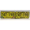 Image 1 : MATCHING COMMERCIAL PLATES ALBERTA 747-198