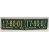 Image 1 : MATCHING 1968 ALBERTA FARM PLATES 17-80-01