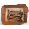 Image 1 : ANTIQUE CAST IRON RAILROAD SPIKES SET OF 12