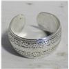 Image 1 : 11)  ETCHED 1.25" 925 STAMPED SILVER OPEN CUFF ST