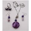 Image 1 : 13)  SET OF COORDINATING JEWELERY: NATURAL AMETHYS