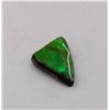 Image 1 : 10)  TIRANGULAR CUT 6.5 CT NATURAL GREEN AMMOLITE