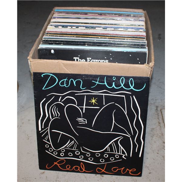 BOX OF RECORDS INCLUDING: FM, THREE DOG NIGHT,CLIM