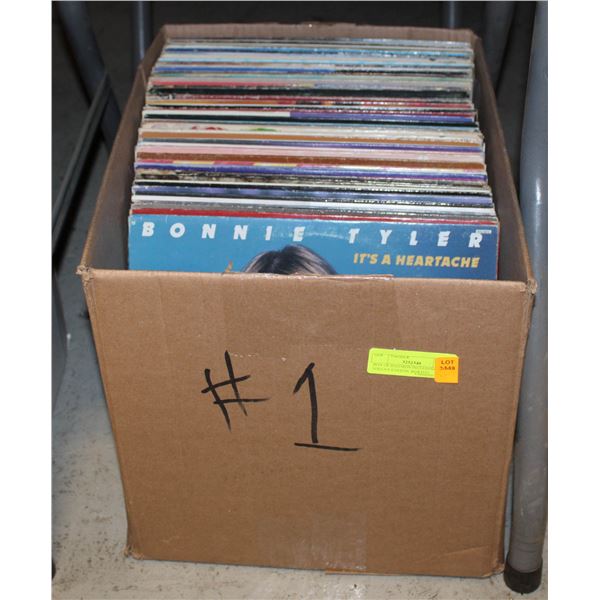 BOX OF RECORDS INCLUDING: SHEENA EASTON, BURTON