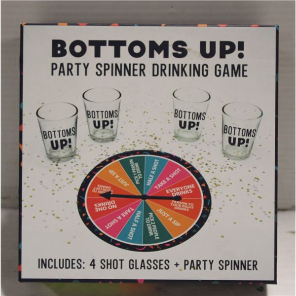 BOTTOMS UP PARTY SPINNER DRINKING GAME PLUS