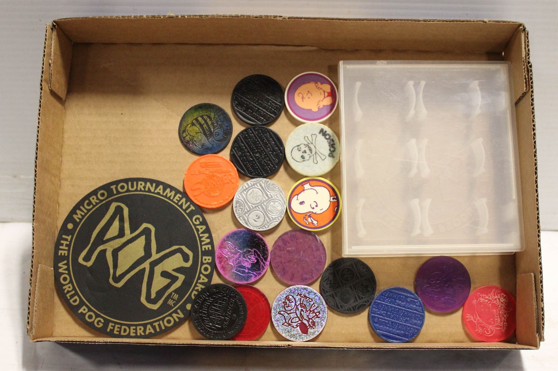 Pogs Math Photo VINTAGE POGS WITH CASE AND GAME MAT