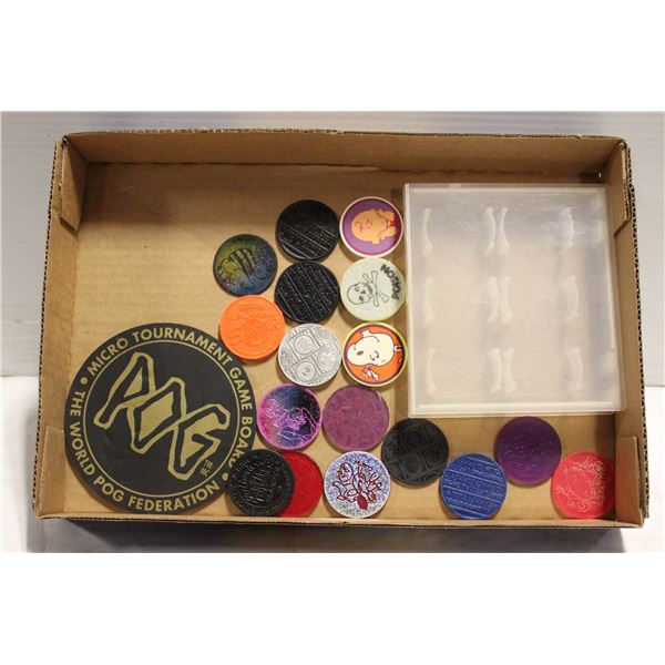VINTAGE POGS WITH CASE AND GAME MAT
