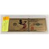 Image 1 : MICKEY MOUSE GOLD GILDED $100 COMMEMORATIVE BILL