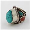 Image 1 : ESTATE NAVAJO TORQUISE LARGE RING-ESTATE