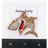 Image 1 : NEW RHINESTONE SHARK BROOCH/PENDANT