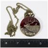 Image 1 : NEW ELK WITH RED ACCENT POCKET WATCH WITH CHAIN