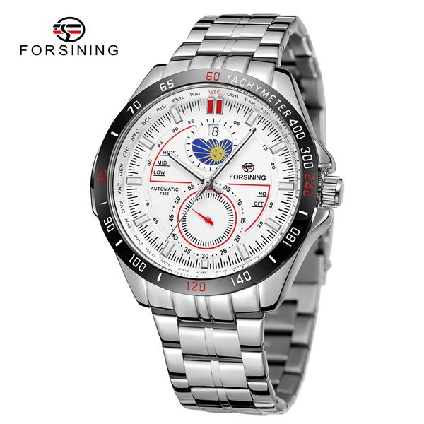 NEW AUTOMATIC FORSINING MOON PHASE SKELETAL WATCH