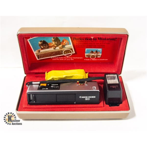 VINTAGE CANON 110 ED WITH FILM AND FLASH