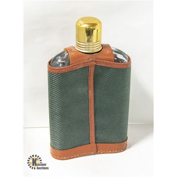 GLASS FLASK WITH CLOTH COVER
