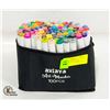 Image 1 : NEW AXIAYA 100 PIECE ART MARKER SET WITH STORAGE