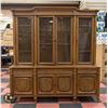 Image 1 : ESTATE 2 PIECE LARGE WOODEN CHINA CABINET