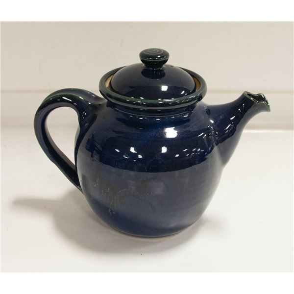 LARGE SIGNED POTTERY TEA POT