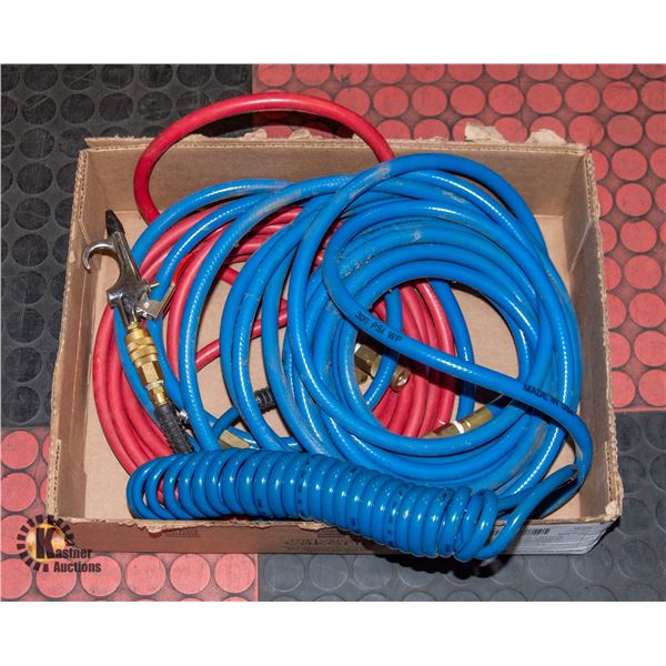 SET OF 3 AIR COMPRESSOR HOSES WITH NOZZLE
